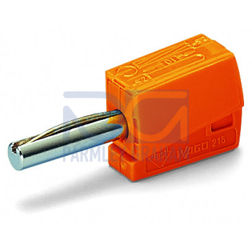 Banana Plug, For Socket 4 mm &Oslash; Orange