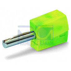 Banana plug, for socket 4 mm dia, 2, 50 mm, green-yellow