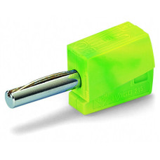 Banana plug, for socket 4 mm dia, 2, 50 mm, green-yellow