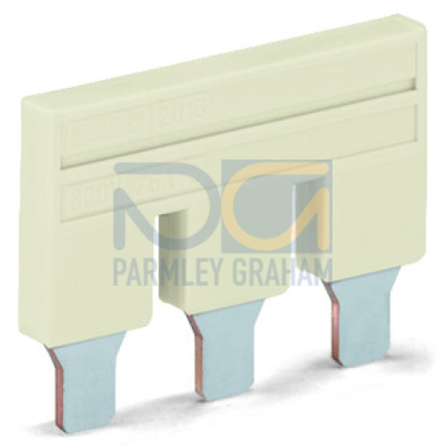 Push-In Type Jumper Bar, Insulated 2-Way Light Gray