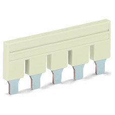 Push-In Type Jumper Bar, Insulated 5-Way Light Gray