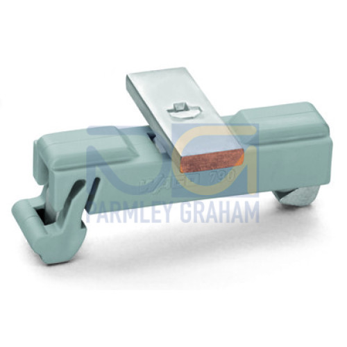 Carrier with grounding foot, parallel to carrier rail, 25 mm long, Cu 10 mm x 3 mm, suitable for 790