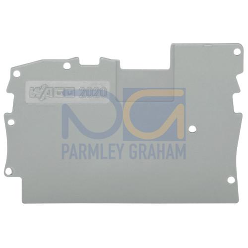 End and intermediate plate, 1 mm thick, gray