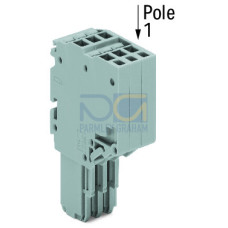 2-conductor female connector, Push-in CAGE CLAMP, 1.5 mm, Pin spacing 3.5 mm, 6-pole, 1, 50 mm, gray