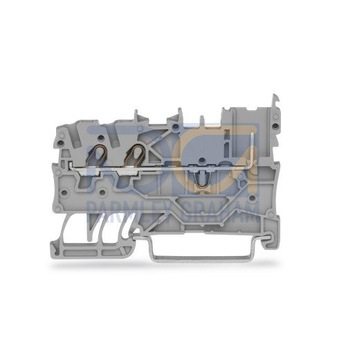 2-conductor/1-pin carrier terminal block, for DIN-rail 35 x 15 and 35 x 7.5, Push-in CAGE CLAMP, 1, 0