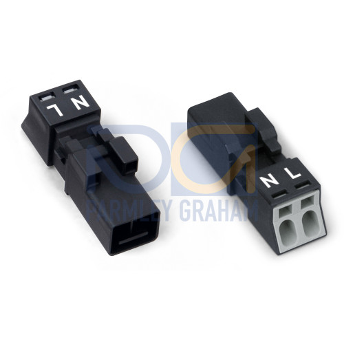 890-212 - Plug, Without Strain Relief Housing 2-Pole Black