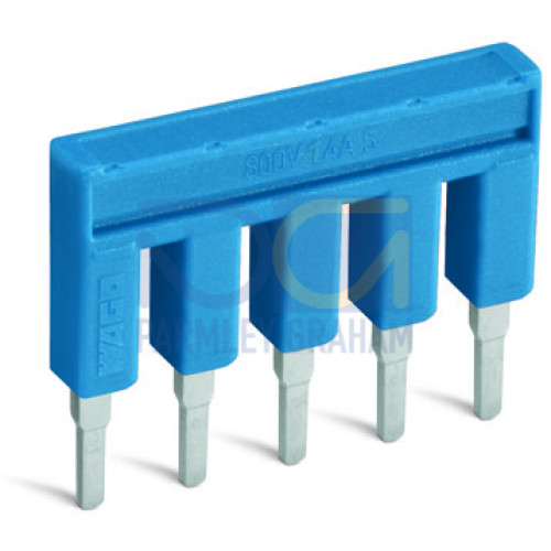 Push-in type jumper bar insulated 5-way blue