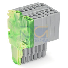 2-conductor female connector, Push-in CAGE CLAMP, 1.5 mm, Pin spacing 3.5 mm, 7-pole, 1, 50 mm, green