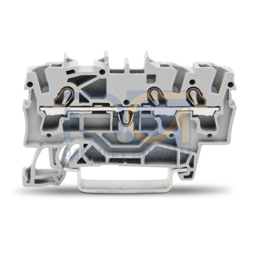 3-Conductor Through Terminal Block, Suitable For Ex E Ii Applications Gray