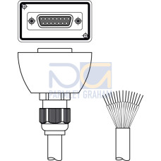 The Connection cable from . Parameter memory: Yes; Connection 1: Sub-D, Axial, Female, 15 -pin; Connection 2: Open end; Shielded: Yes; Cable length: 50.000 mm; Sheathing material: PUR;