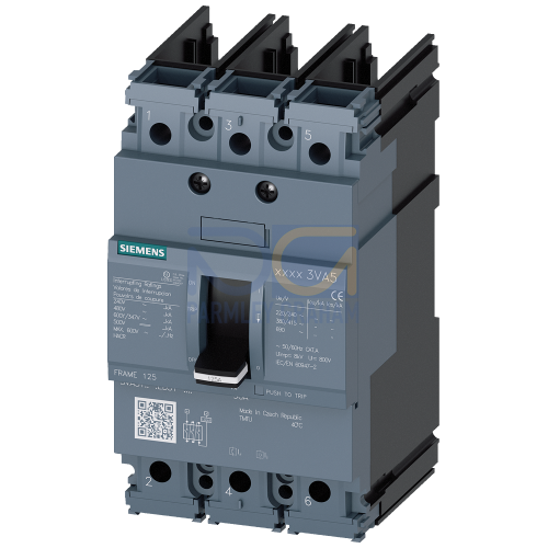 Circuit breaker 3VA5 UL frame 125 breaking capacity class H 65 kA @ 480 V 3-pole