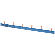 Pin busbar 1PH 10 mm2, 54 MW blue pin busbar, 1-phase straight 10 mm2, 54 MW