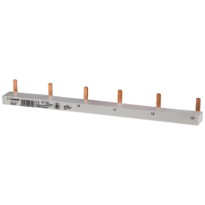 Pin busbar 3PH 10 mm2, 12 MW gray, pin busbar, fixed length 210 mm for AFDD