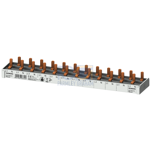 compact Pin Busbar, 10mm2 connection: 1p/N 12x compact device 1-pole touch protected 12 MW fixed length