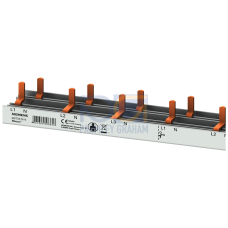 Compact pin busbar, 10 mm2, connection 3P/N AFDD 5SM6 + compact device 1 MW