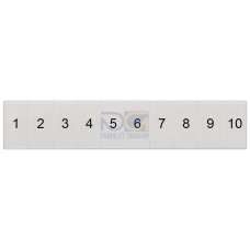 Labeling plate, front, with 1-10 vertical, Terminal width: 5.2 mm, H: 10.5 mm, white