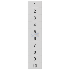 Labeling plate, front, with 1-10 horizontal, Terminal width: 5.2 mm, H: 6.4 mm, white