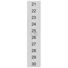 Labeling plate, front, with 21-30 horizontal, Terminal width: 5.2 mm, H: 6.4 mm, white