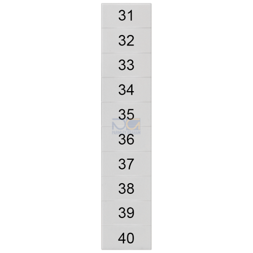 Labeling plate, front, with 31-40 horizontal, Terminal width: 5.2 mm, H: 6.4 mm, white