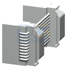 Connecting cable, 0.1 m long, flat, for connecting basic unit