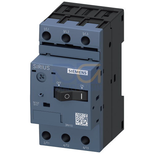 Circuit breaker size S00 for motor protection, CLASS 10 A-release 0.14...0.2 A N-release 2.6 A Screw