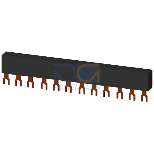 3-ph. busbars modular spacing 45 mm for 4 switches, connections in fork shape