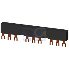 3-phase busbars Modular spacing 55 mm for 3 switches and accessories Fork shape connections