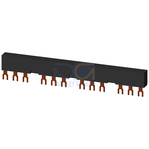 3-phase busbars Modular spacing 55 mm for 4 switches and accessories Fork shape connections