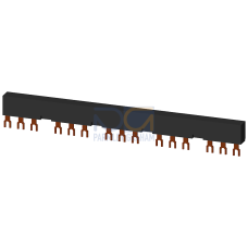 3-phase busbars Modular spacing 55 mm for 5 switches and accessories Fork shape connections