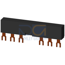 3-phase busbars Modular spacing 63 mm for 2 switches and accessories Fork shape connections