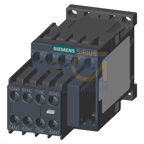 Contactor relay, 4 NO+4 NC, 110 V DC, S00, screw terminal, with varistor