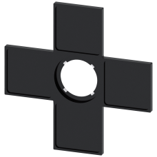 Label holder for Coordinate switch, 22mm, 4 switch positions, black, for labeling plates 27mm x 27mm