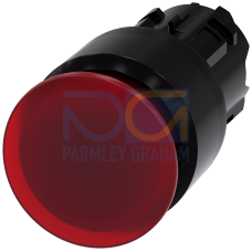 Illuminated mushroom pushbutton, 22 mm, round, plastic, red, 30 mm, latching, Pull-to-unlatch mechan