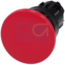 Mushroom pushbutton, 22 mm, round, plastic, red, 40 mm