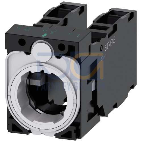 Holder for 3 modules, plastic, 1 NO+1 NC, 1 NO+1 NC, screw terminal