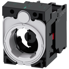 Holder for 3 modules, plastic, 1 NC, LED module, red, 6-24 V AC/DC, screw terminal