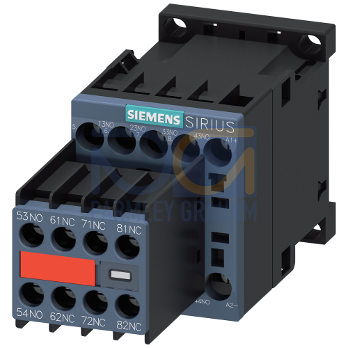 Contactor relay, 5 NO + 3 NC, 24 V DC, Size S00, screw terminal, Captive auxiliary switch, for SUVA