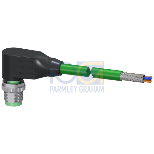 Bus cable for PROFINET Pre-assembled at one end 4-core, shielded assembled with 1 x M12 D-coded Leng