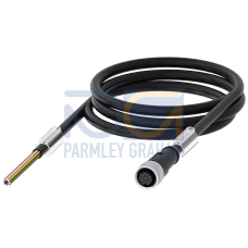 connection cable 8-pole bare cable end, 15 m long, straight socket M12, 2 A and 30 V