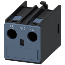 Auxiliary switch on the front, 1 NO Current path 1 NO Connection from top for 3RH and 3RT screw term