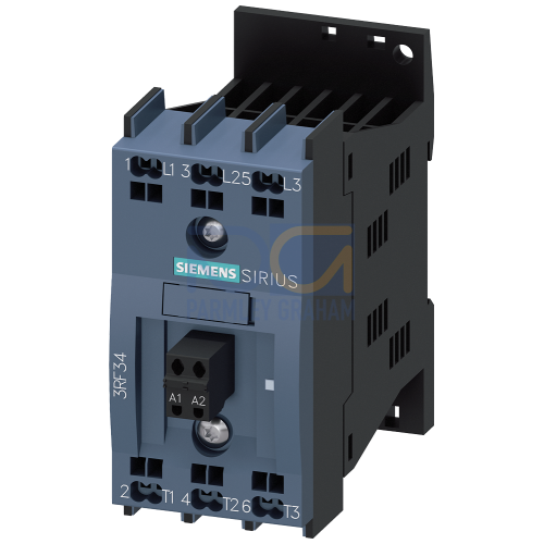 Solid-state contactor 3RF3, 3-ph. AC53 5.2 A 48-600 V/110-230 V AC 2-phase controlled