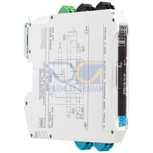 SITRANS I100 isolating power supply for 2-wire transmitters, 4-wire transmitters with intrinsically safe input (mA sources) and Analog Output Module (AOM) for SIPART PS2. Single channel design, outpu