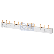 Pin busbar touch-safe, 16 mm2 3-phase+AUX, 214 mm long can be cut, with end caps