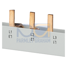 Pin busbar, 2-phase 10 mm2, 990mm, gray insulation can be cut for FI/LS 2P (3 MW)+AFDD