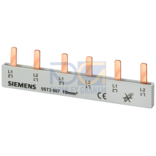 Pin busbar, 10 mm&sup2; connection: 2 x (2-phase+AS/FC) safe to touch