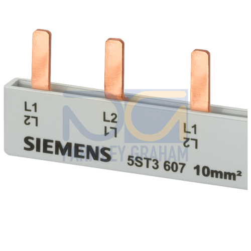 Pin busbar, 16 mm&sup2; connection: 3 x (2-phase+AS/FC) safe to touch