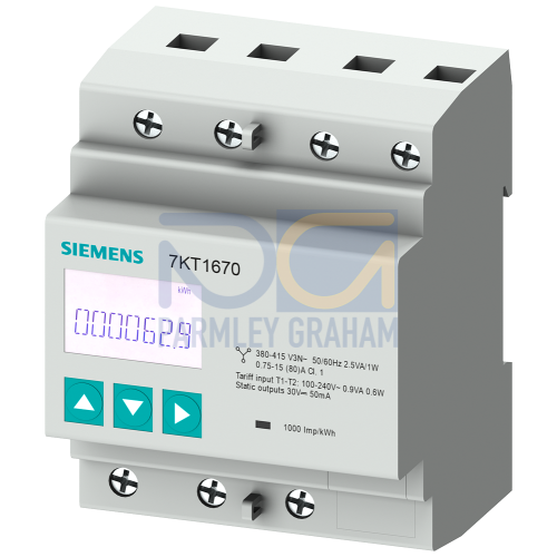 Sentron Measuring Device 7kt Pac1600 Lcd L L 400 V L N 230 V 80 A Strd Rail Instr 3 Phase M Bus Mid Apparent Active Reactive Energy S 7kt1668