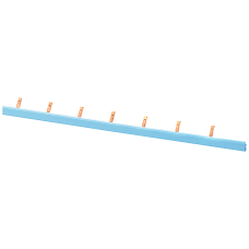 Pin busbar 1PH 10 mm2, 54 MW blue pin busbar, 1-phase angled, 10 mm2, 54 MW