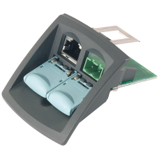 IE FC RJ45 modular outlet base module with power insert, replaceable insert 1x24&nbsp;V&nbsp;DC