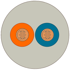 Energy Cable, 2-wire power cable, stranded wire, 2x0.75 mm2, trailing